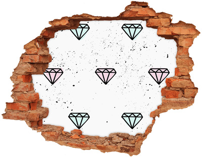 Fototapeta dziura na ścianę Diamenty