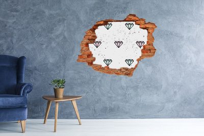 Fototapeta dziura na ścianę Diamenty