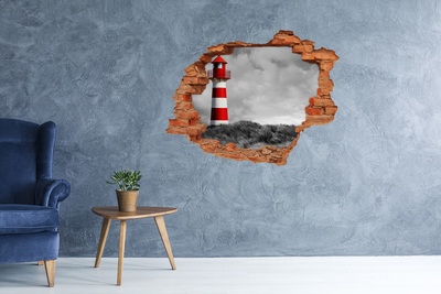Fototapeta dziura na ścianę 3d Latarnia morska