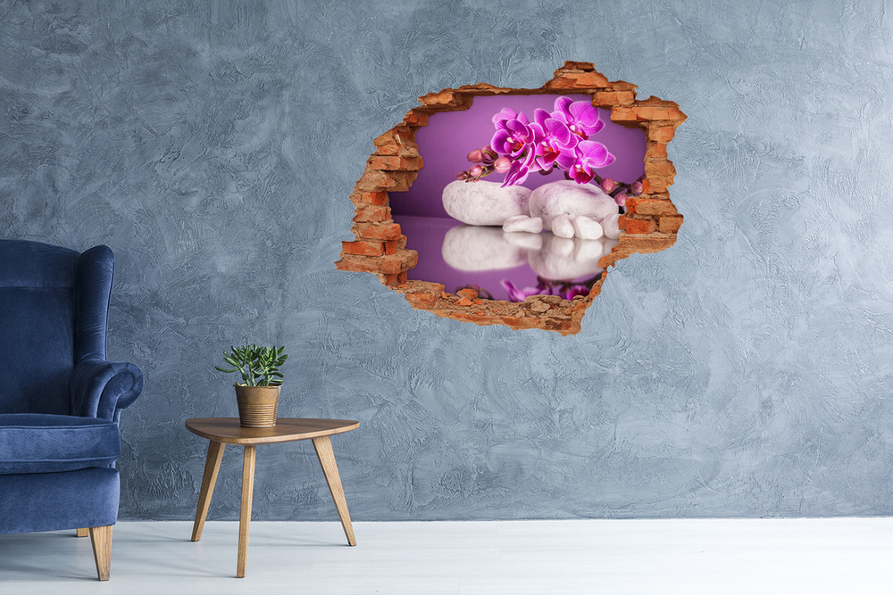 Samoprzylepna dziura naklejka Różowa orchidea