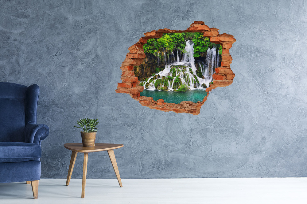 naklejka fototapeta 3D Wodospad w górach
