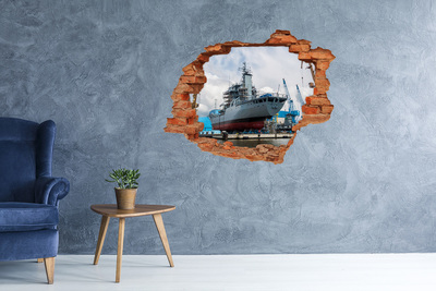 Fototapeta dziura na ścianę Stocznia statek