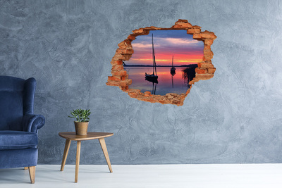 naklejka fototapeta 3D Żaglówki o zachodzie