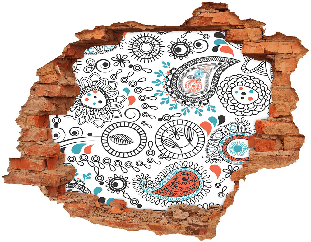 Okleina 3D dziura naklejka Ornamenty