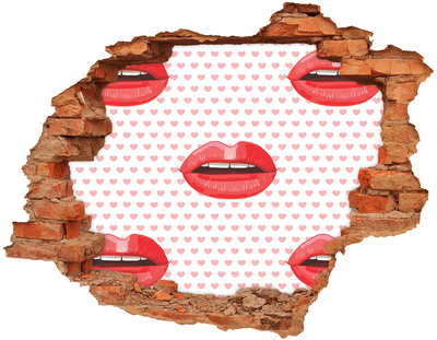Fotoobraz dziura na ścianę Czerwone usta