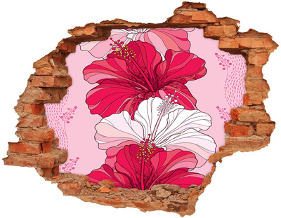 Naklejka 3D dziura na ścianę Kolorowe tulipany