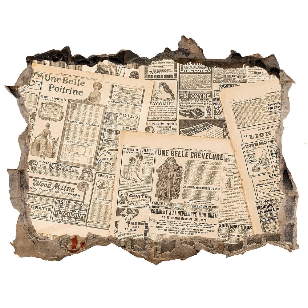 Fototapeta dziura na ścianę Starodawna gazeta