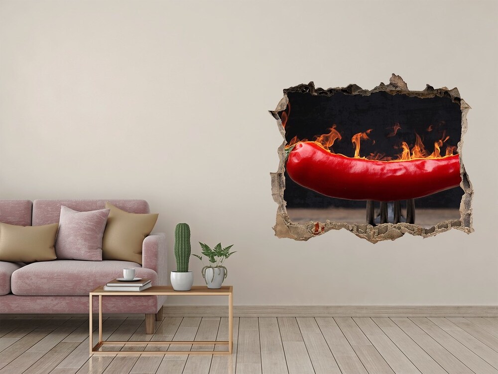 Naklejka 3D dziura samoprzylepna Papryczka chilli