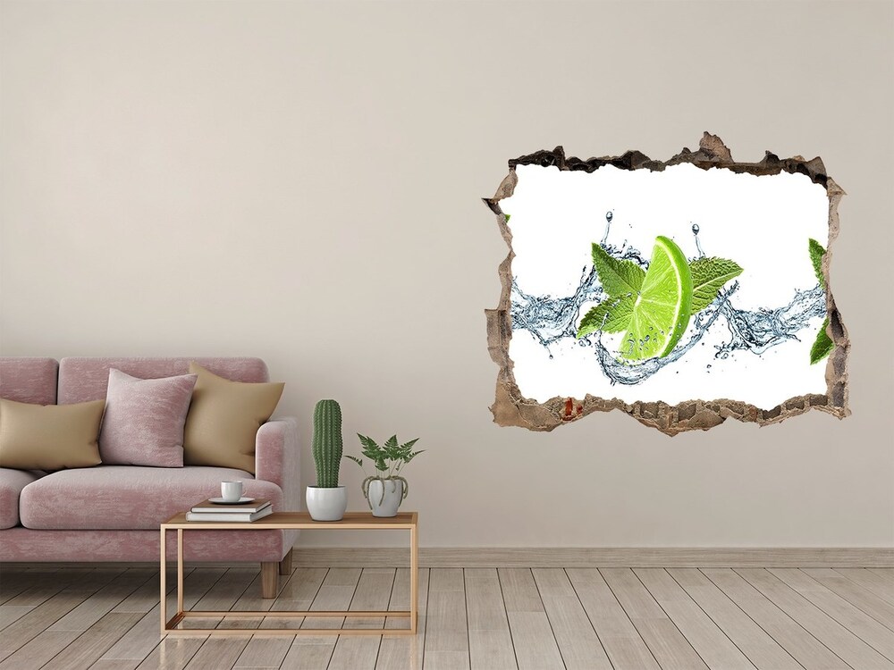 Naklejka 3D dziura samoprzylepna Limonka