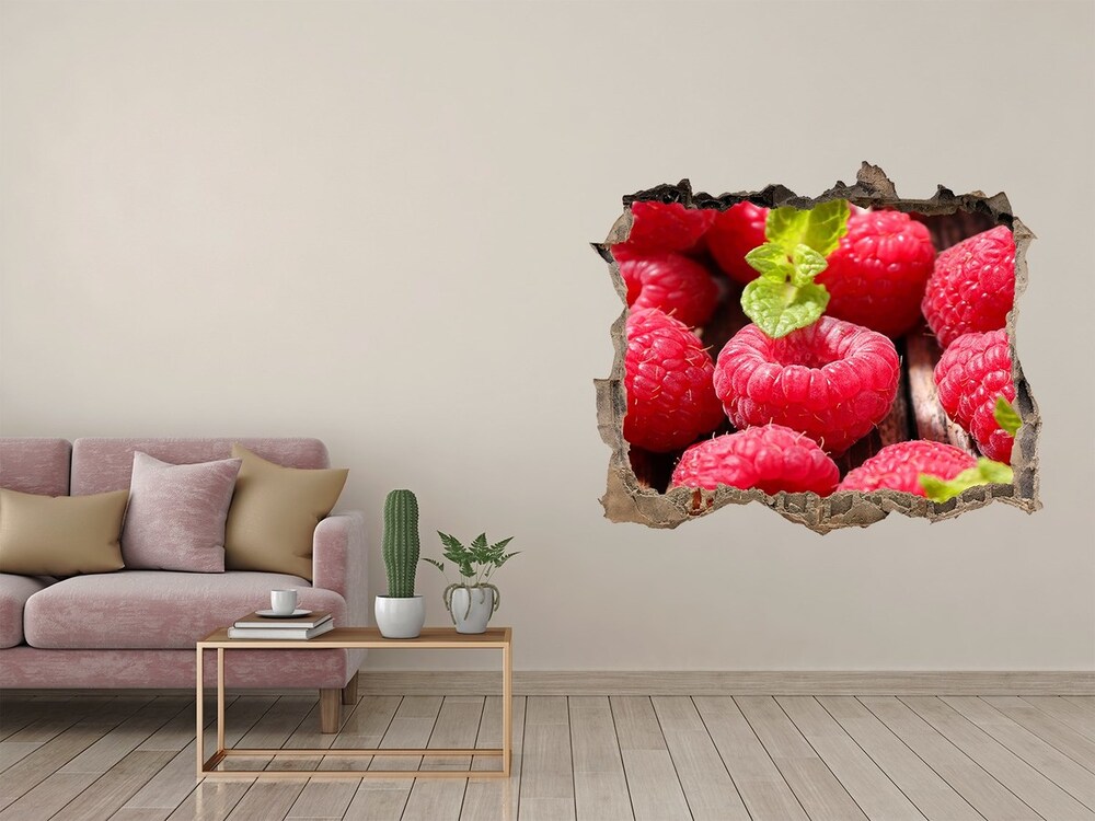 Naklejka 3D dziura na ścianę samoprzylepna Maliny