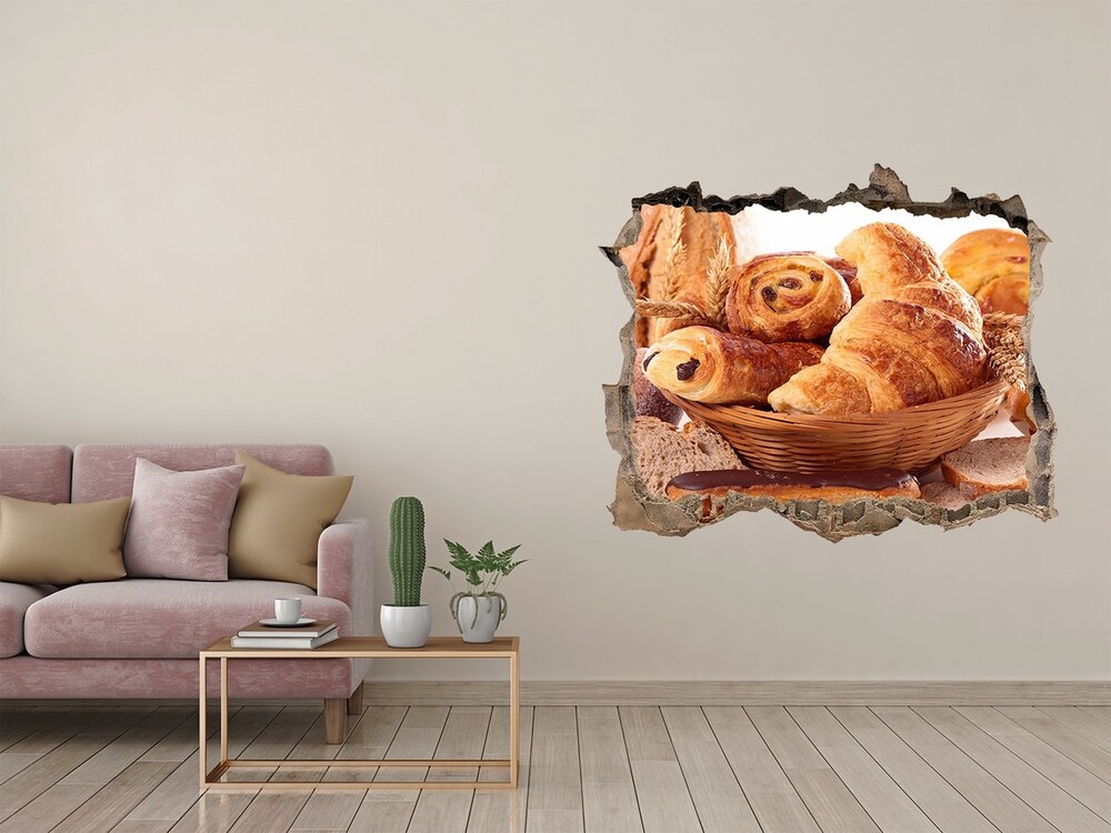 Naklejka 3D dziura na ścianę Pieczywo