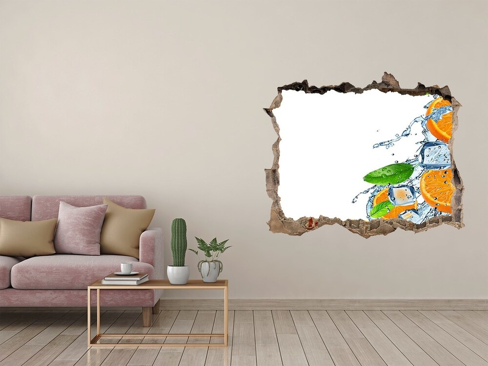 Naklejka 3D dziura samoprzylepna Pomarańcze
