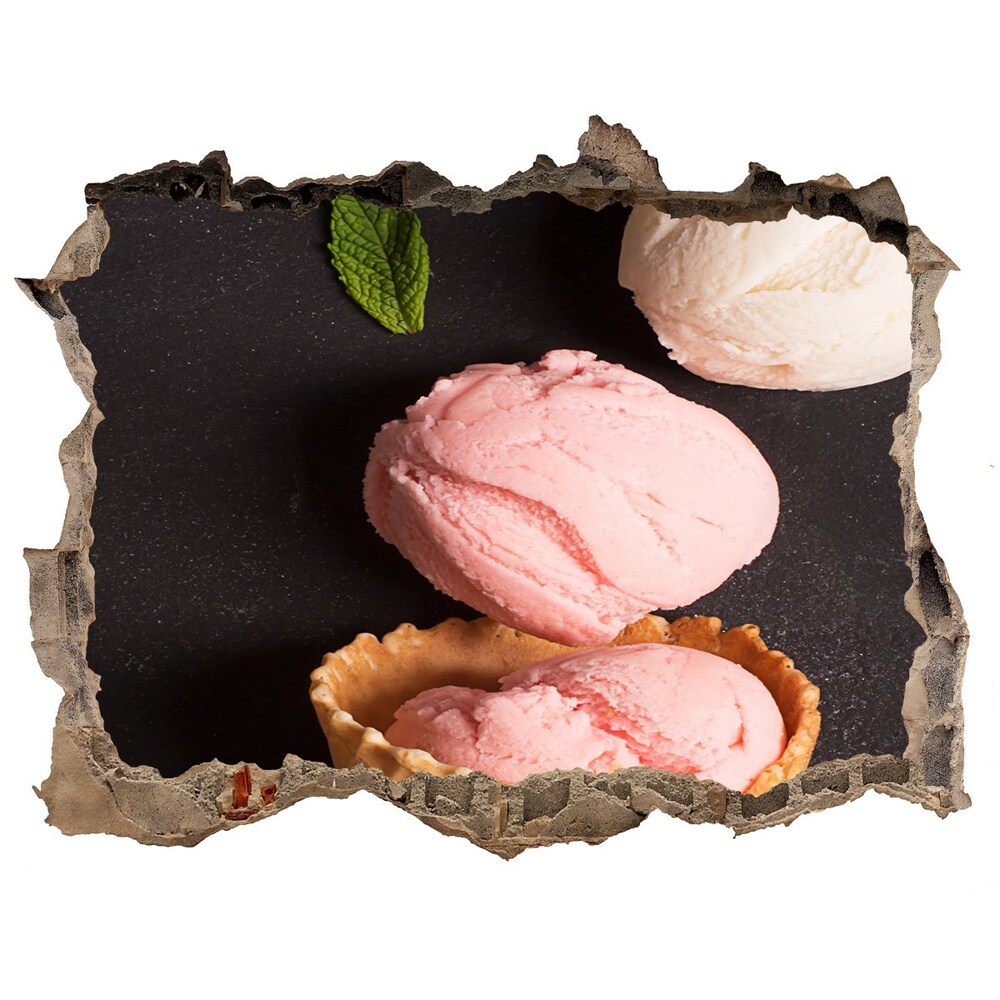 Naklejka 3D dziura samoprzylepna Lody w waflu
