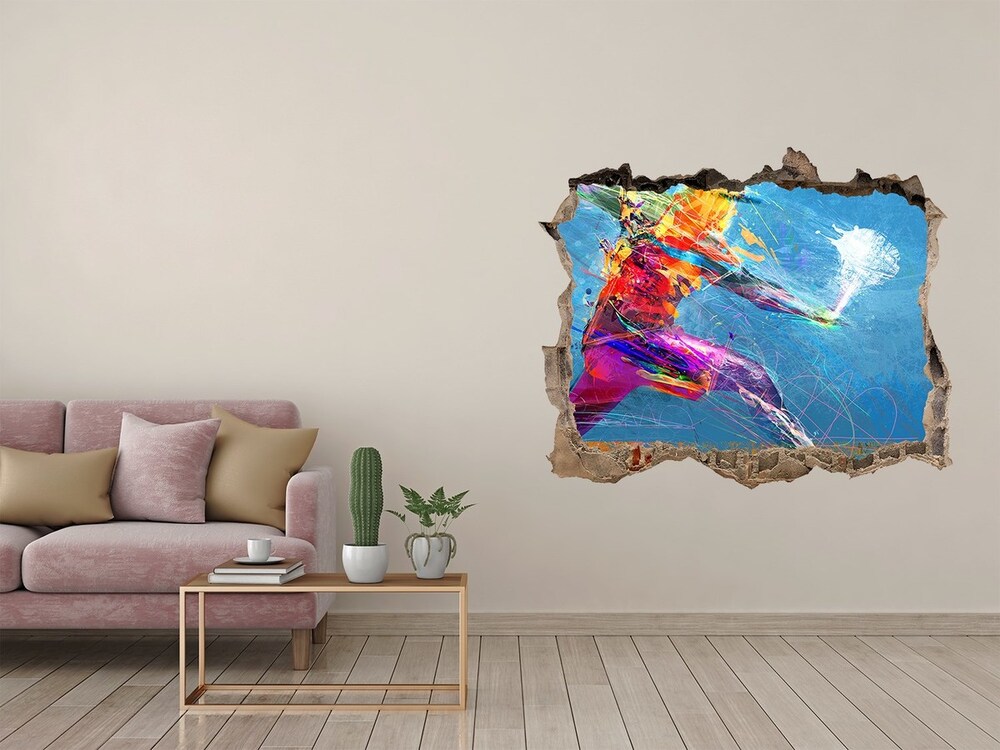 Fototapeta dziura na ścianę 3d Tenisista