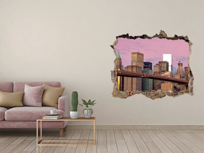 Fototapeta dziura na ścianę 3d Manhattan Nowy Jork