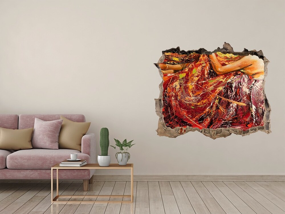 Dziura 3d fototapeta naklejka Śpiąca kobieta
