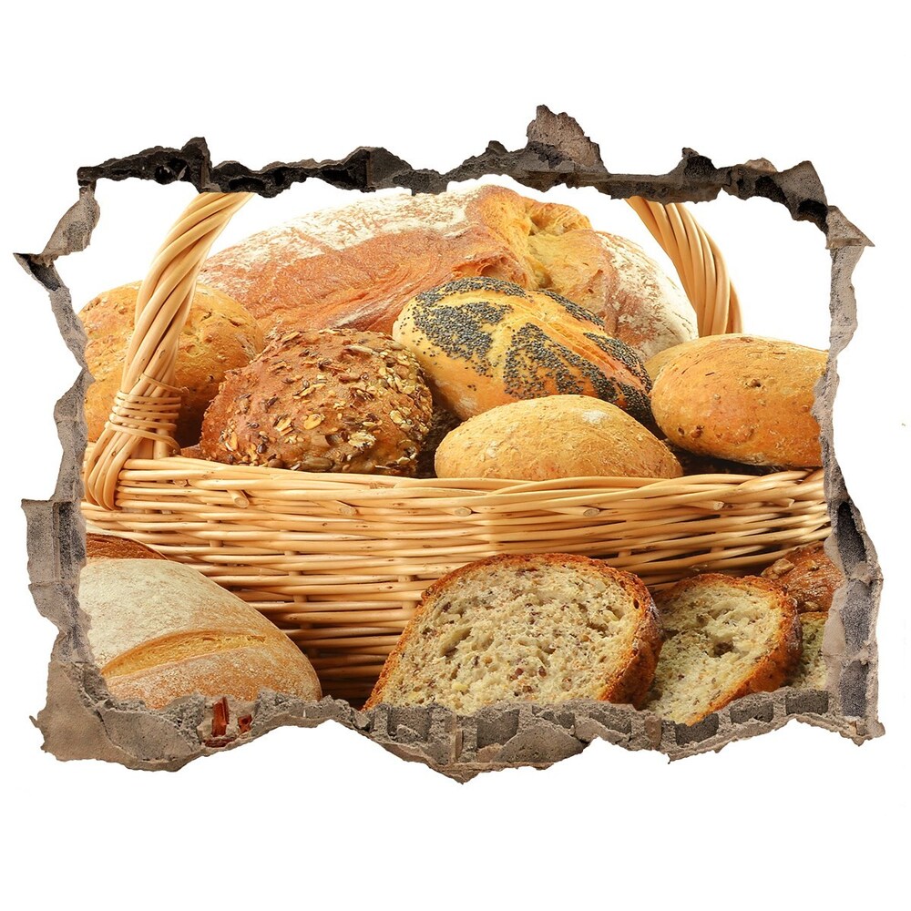 Naklejka 3D dziura na ścianę Pieczywo w koszu