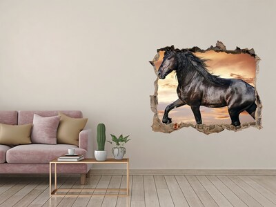 Dziura 3d fototapeta na ścianę Kłusujący koń