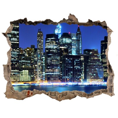 Fototapeta dziura na ścianę 3d Manhattan Nowy Jork