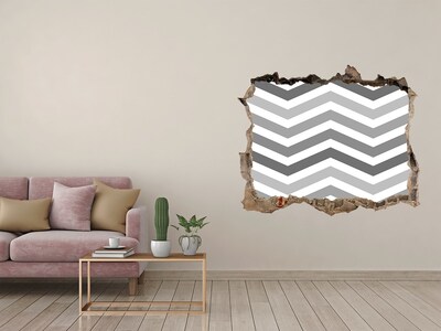 Dziura 3d fototapeta naklejka Szare zygzaki