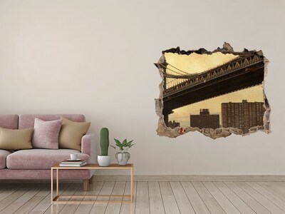 Fototapeta dziura na ścianę 3d Manhattan Nowy Jork