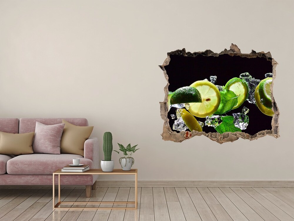 Naklejka 3D dziura okleina beton Mojito