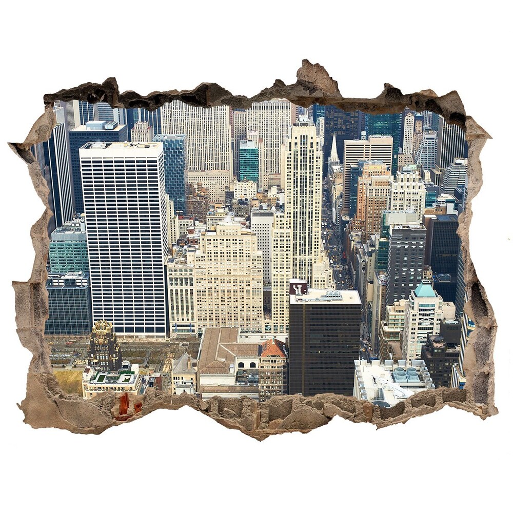 Fototapeta dziura na ścianę 3d Manhattan Nowy Jork
