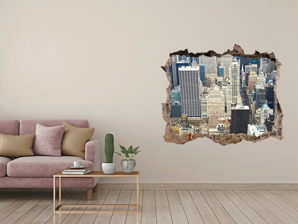 Fototapeta dziura na ścianę 3d Manhattan Nowy Jork