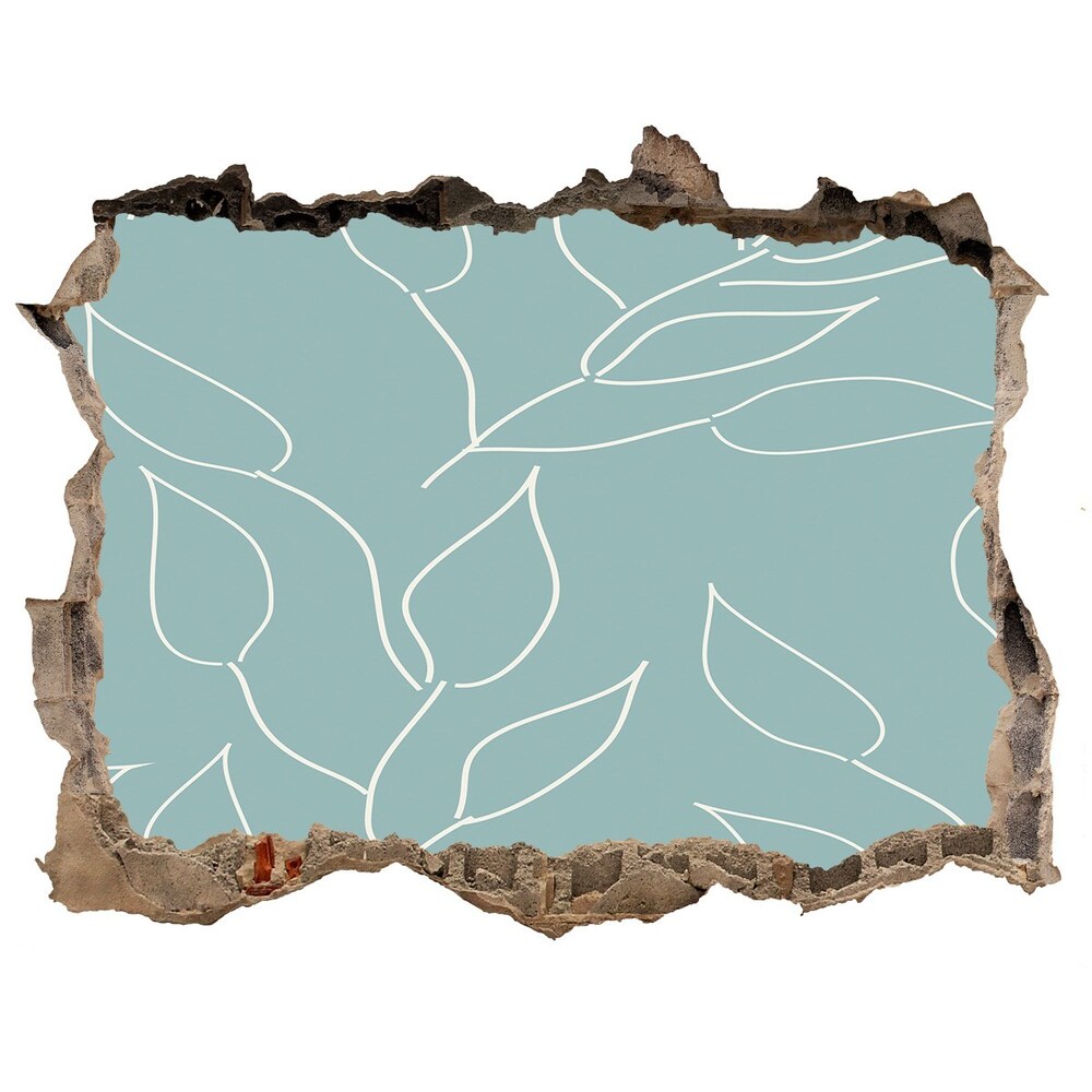 Naklejka 3D dziura na ścianę Liście wzór