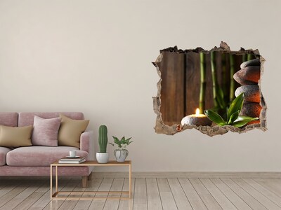 Dziura 3d fototapeta Kamienie zen bambus