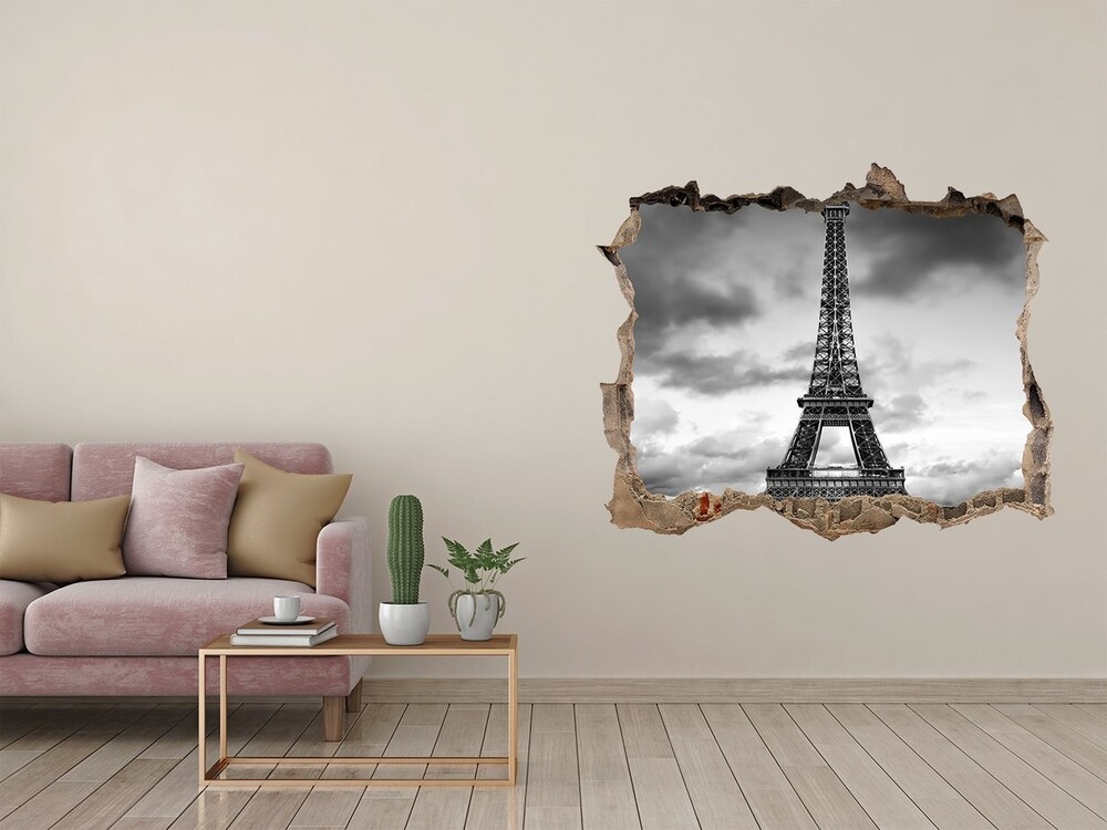Fototapeta dziura na ścianę 3d Wieża Eiffla Paryż