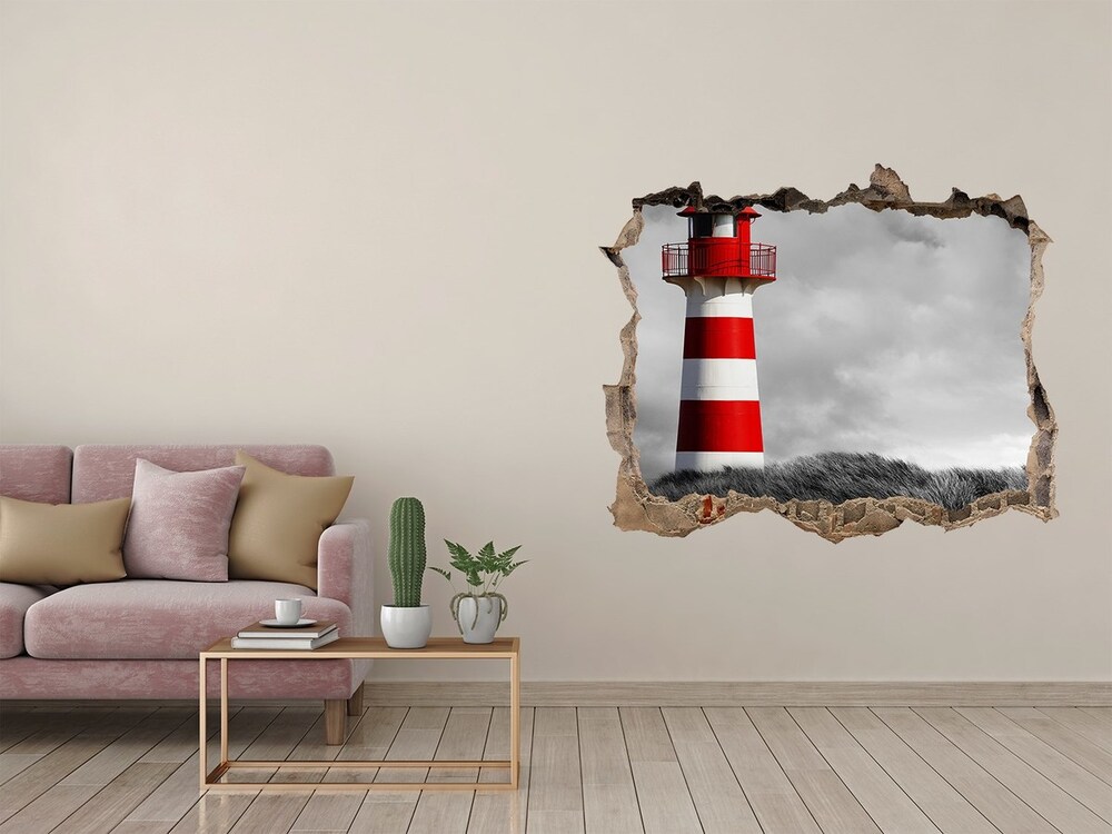 Fototapeta dziura na ścianę 3d Latarnia morska