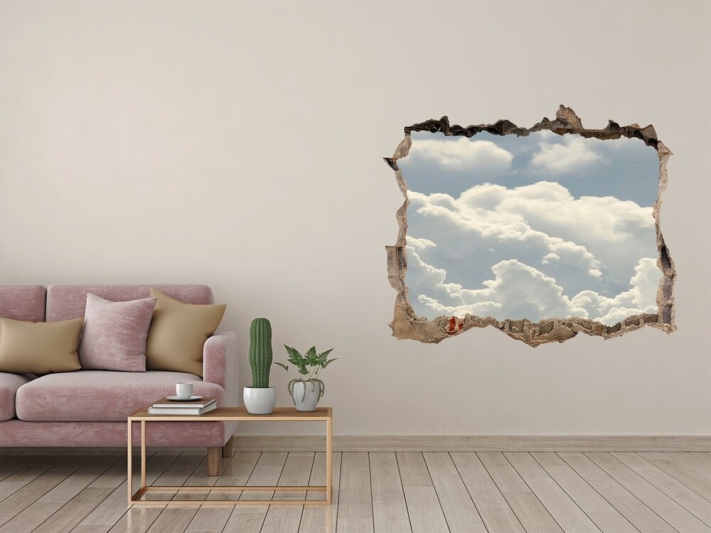 Dziura 3d fototapeta naklejka Chmury