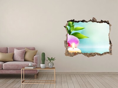 Samoprzylepna dziura naklejka Orchidea bambus
