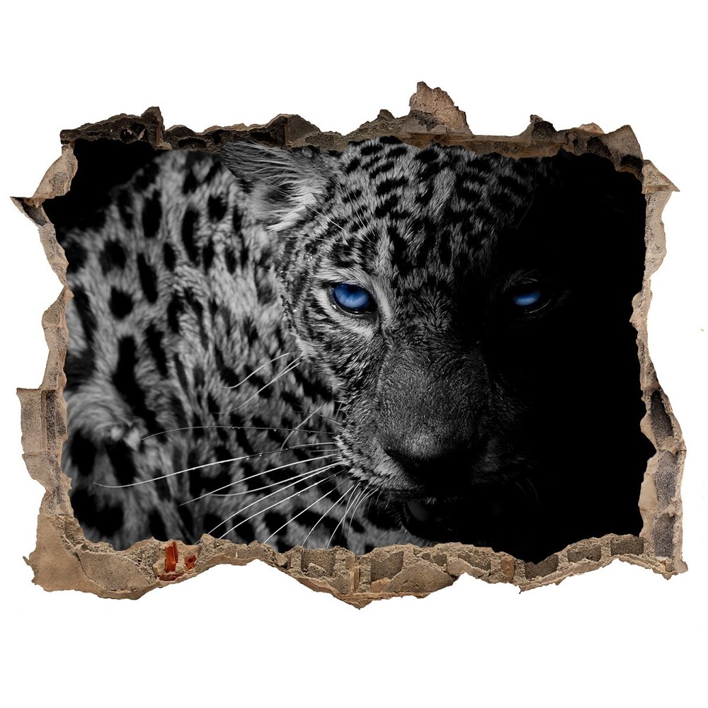 Dziura 3d foto tapeta naklejka Lampart