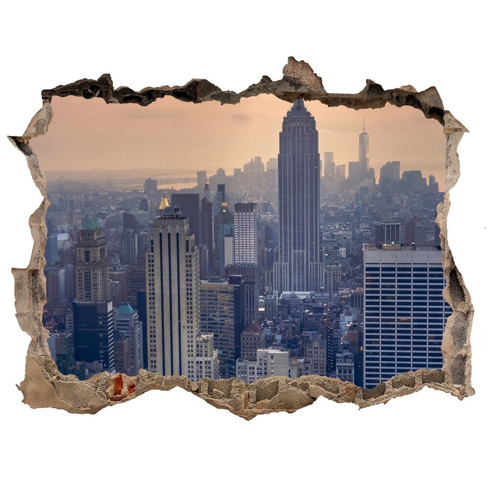 Fototapeta dziura na ścianę 3d Manhattan Nowy Jork