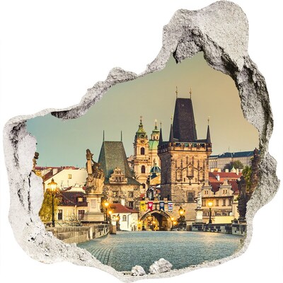 Fototapeta dziura na ścianę Most Praga Czechy