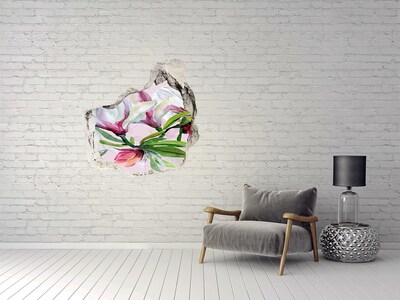 Naklejka 3D dziura na ścianę Kwiaty magnolii