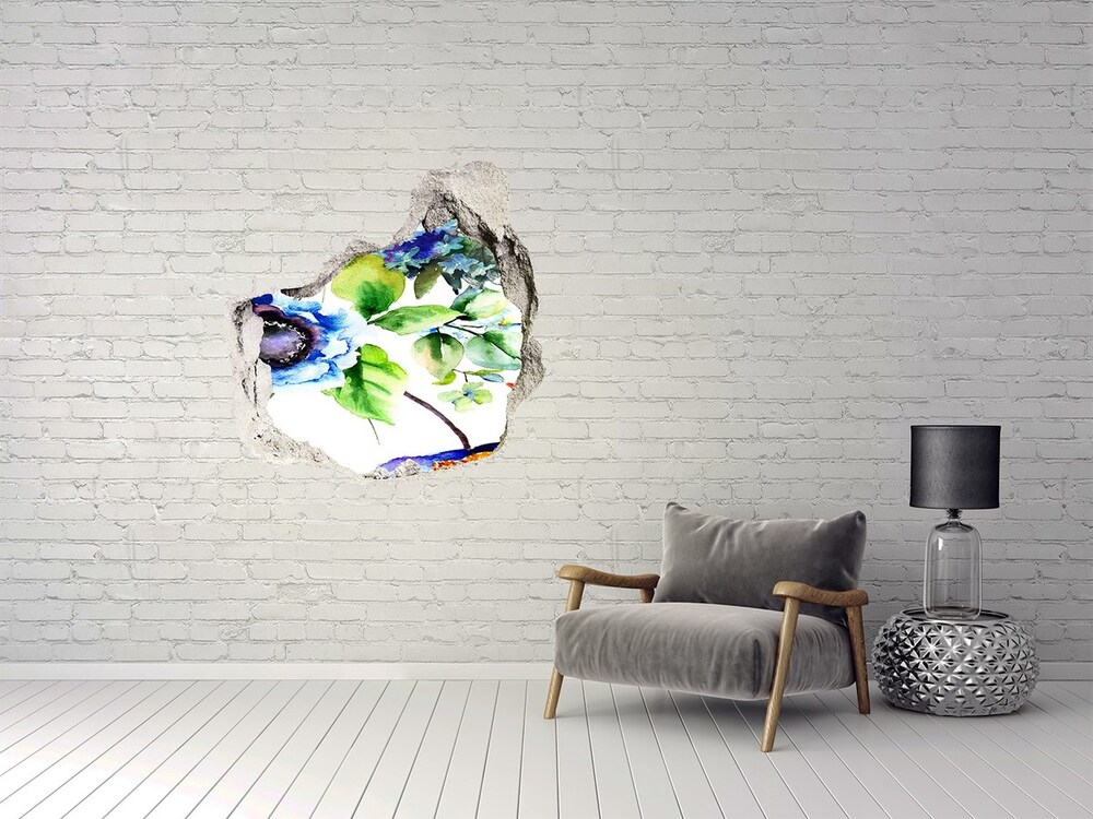 Naklejka 3D dziura na ścianę Wiosenne kwiaty
