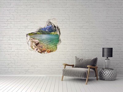 Dziura 3d w ścianie naklejka Morskie oko Tatry