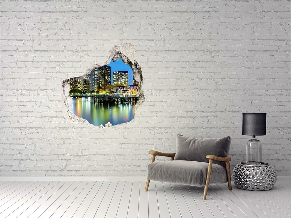 Fototapeta dziura na ścianę Nowy Jork nocą