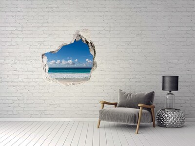 Dziura 3d w ścianie na ścianę Plaża Seszele