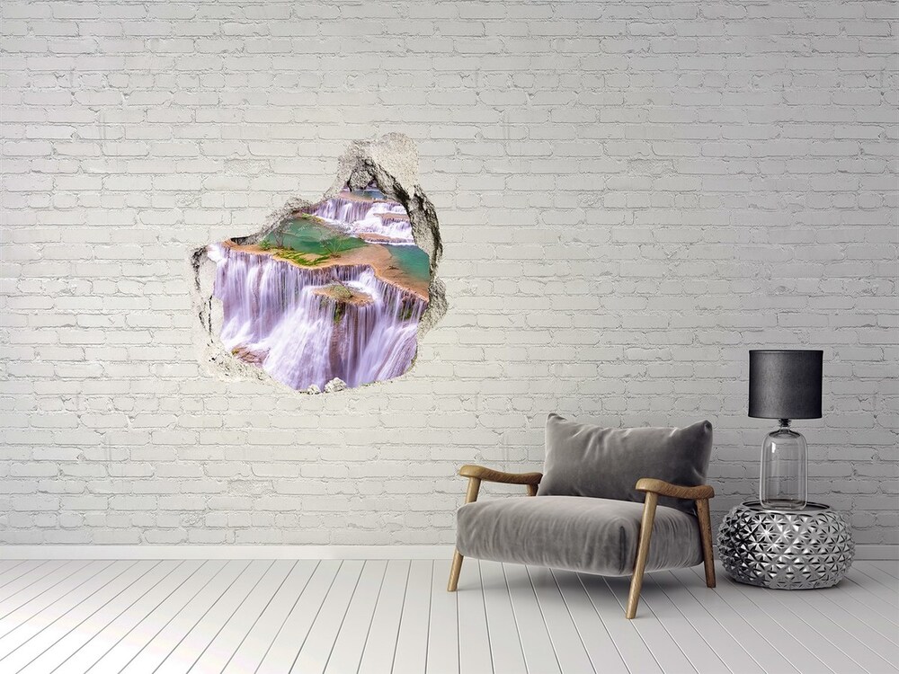 Dziura 3d w ścianie naklejka Tajlandia wodospad