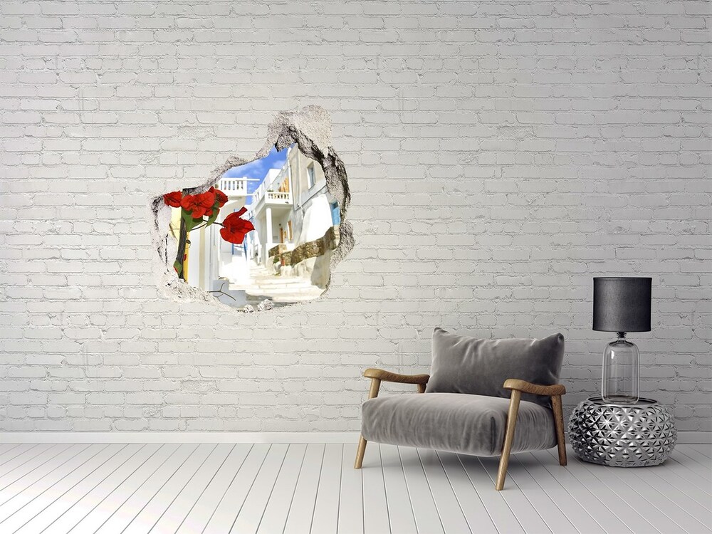 Fototapeta dziura na ścianę 3d Mykonos Grecja