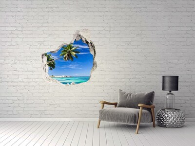 Dziura 3d w ścianie naklejka Tropikalna plaża