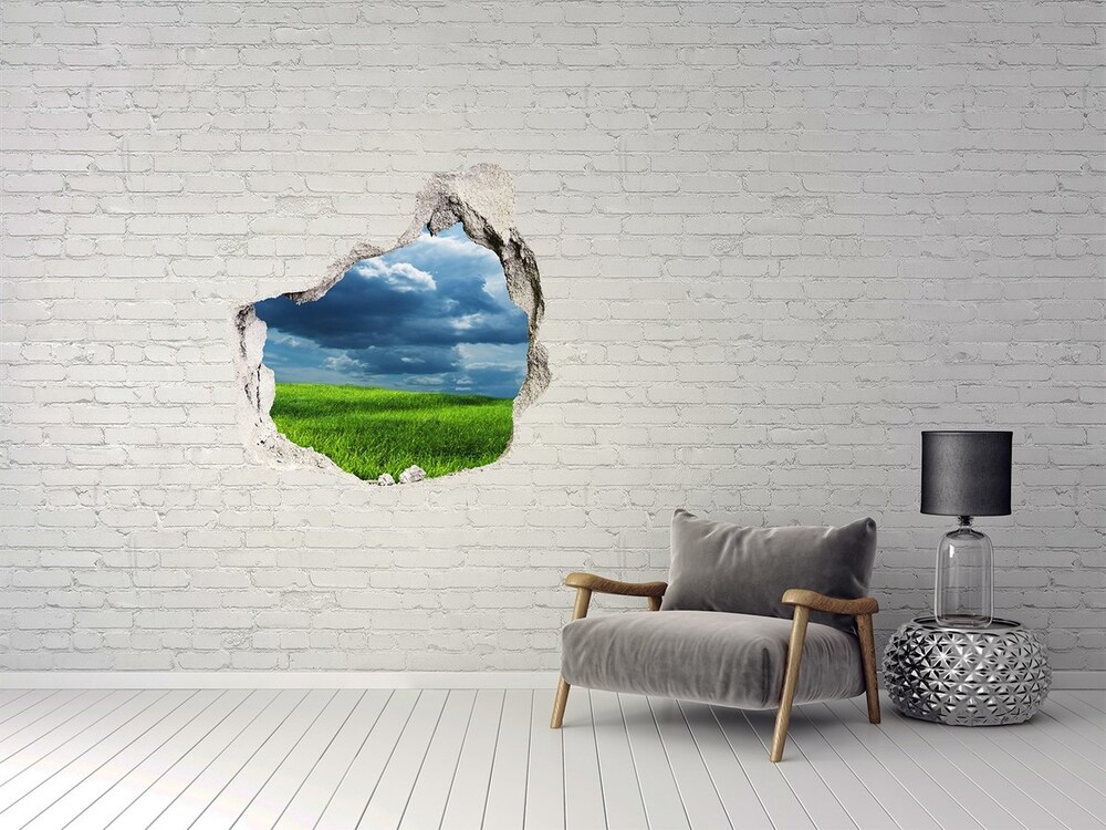Dziura 3d w ścianie naklejka Burzowe chmury