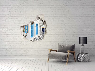 Fototapeta dziura na ścianę 3d Greckie uliczki