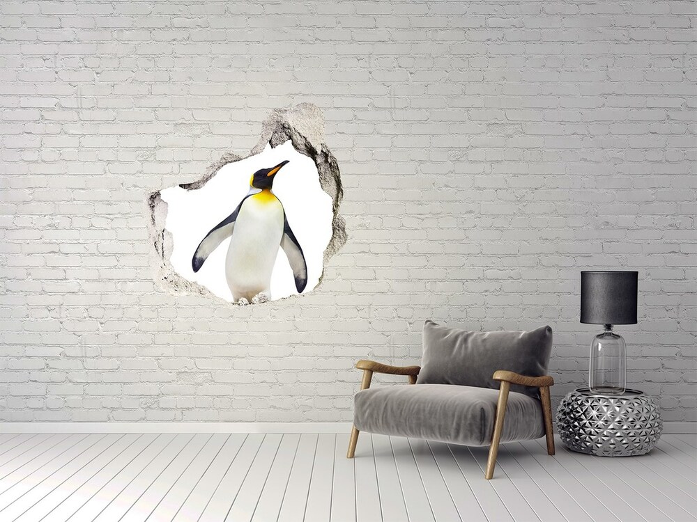 Dziura 3d fototapeta na ścianę naklejka Pingwin