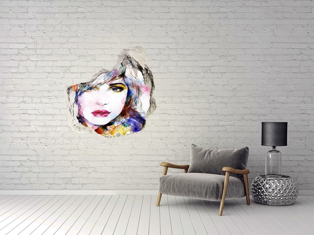 Dziura 3d fototapeta na ścianę Twarz kobiety