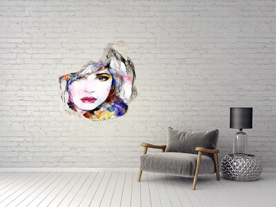 Dziura 3d fototapeta na ścianę Twarz kobiety